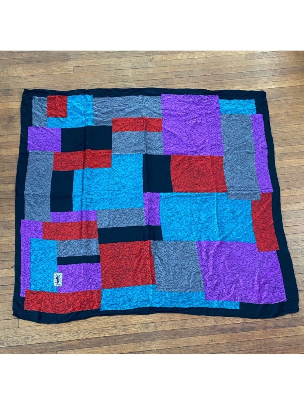 YSL Colorblock Silk Scarf - Picture 2 of 3
